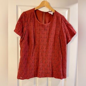 Market & Spruce rust colored blouse size 2X, GUC